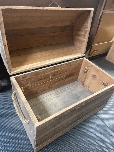 Local Pick Up Only Large Wooden Trunk / Chest with Rope Handles chest