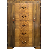 BND Treasure Chest antique solid wood art deco style 5 drawer dresser wardrobe