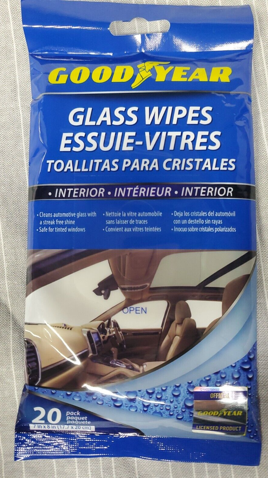 GoodYear Interior Auto Glass Wipes~ 20ct Pack~ GY3250~ 7x8~ NEW
