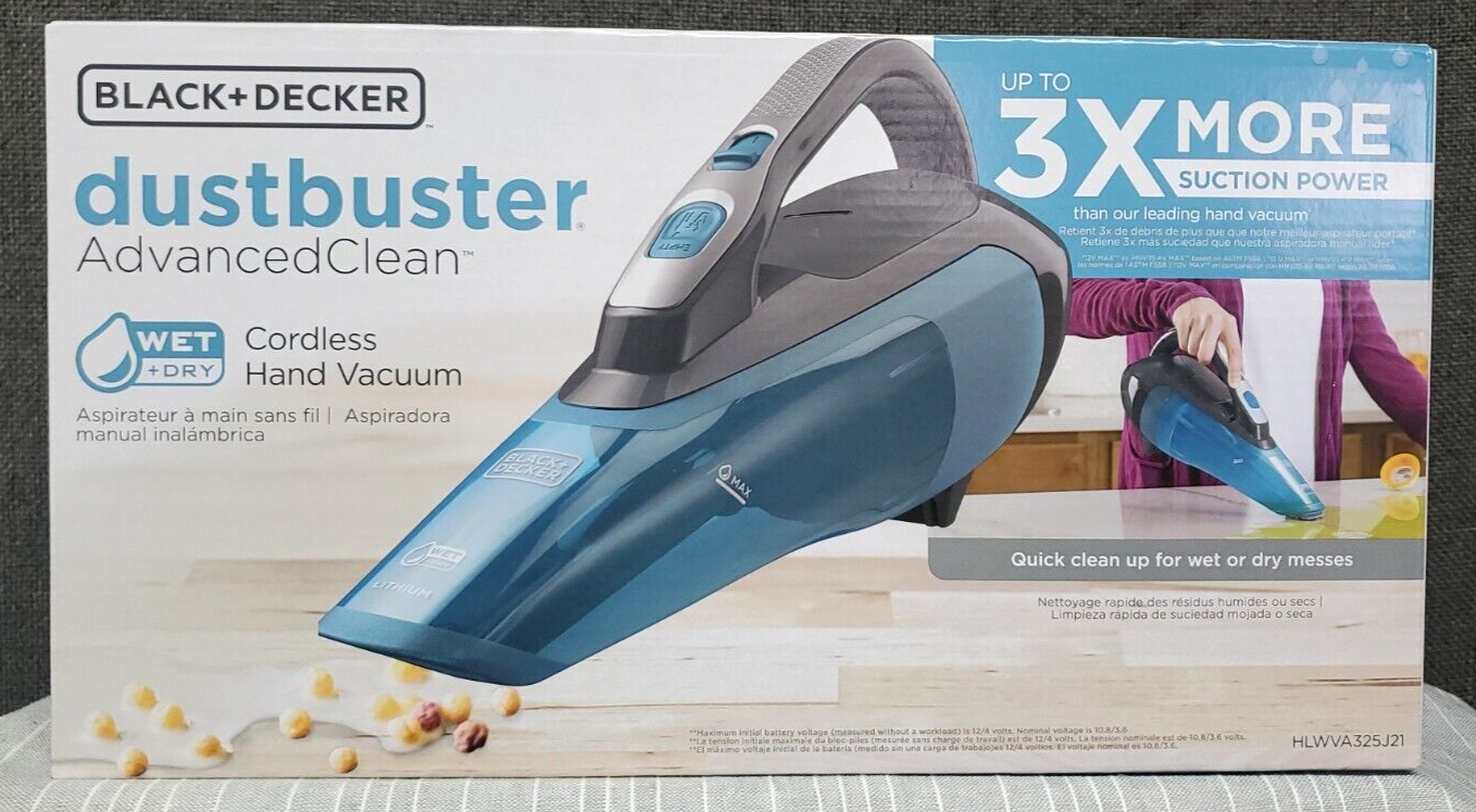 Black + Decker Dustbuster Adv Clean Wet/Dry Cordless Hand Vacuum  HLWVA325J21 NEW