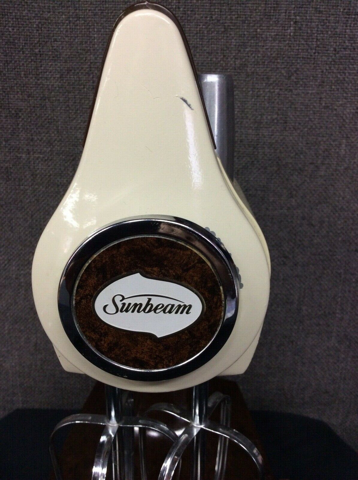 Vintage Sunbeam Mixmaster Gray & Black 12 Speed Mixer With Two 