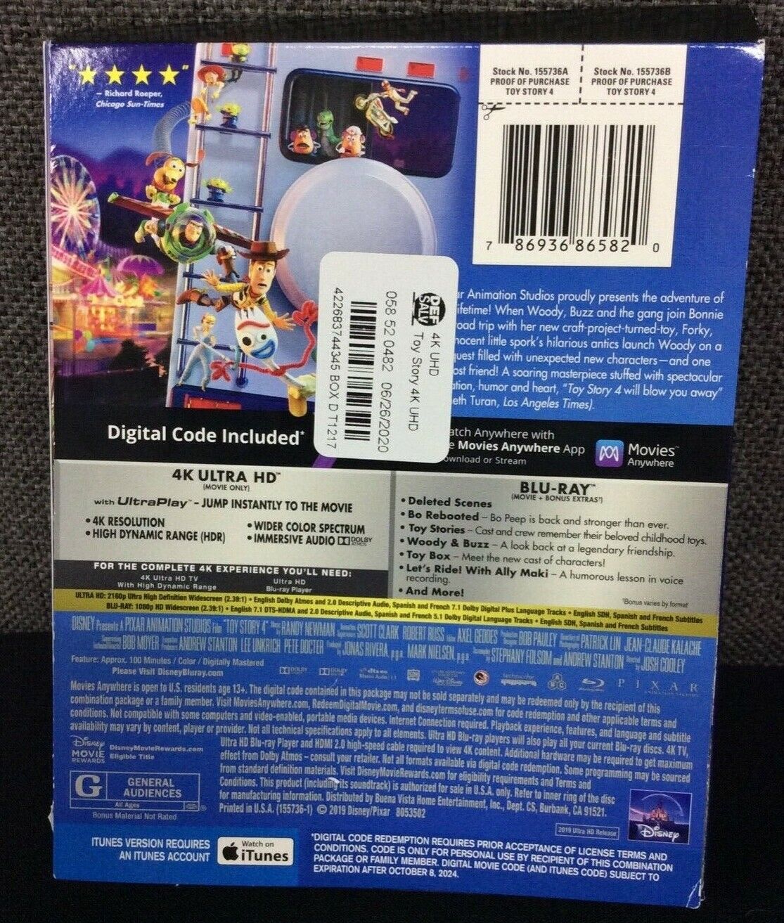 Toy Story 4 4K Ultra HD Blu-Ray Digital Copy (Target Exclusive) w