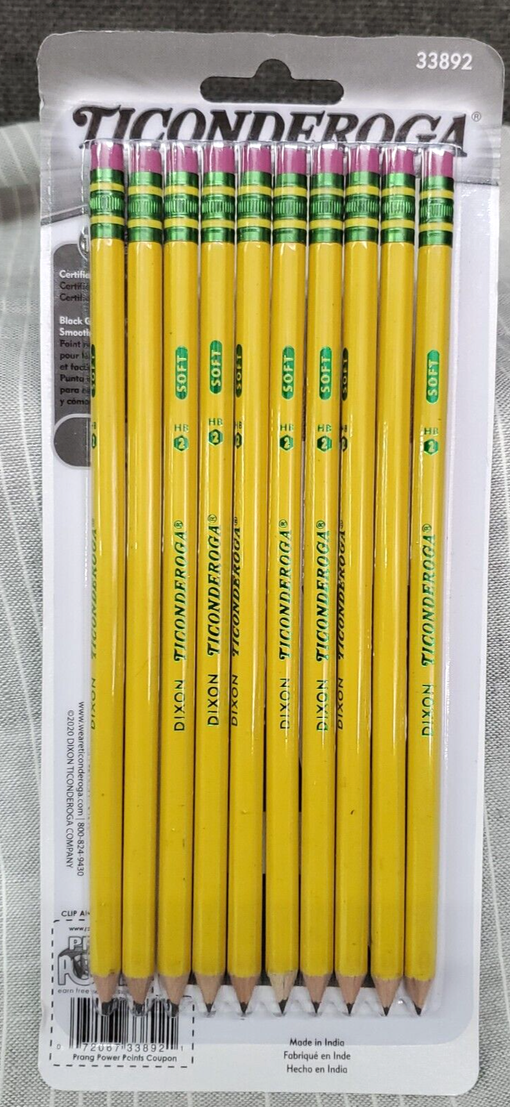 TICONDEROGA Pencils Wood-Cased Pre-Sharpened Graphite #2 HB Soft Yellow  10-Pa - BND Treasure Chest