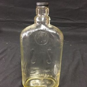 Glass Vintage Clear Glass Bottle 4/5 Quart w Lid  Federal Law Forbids Sale/Re-Use