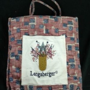 Longaberger LONGABERGER CANVAS TOTE with plastic Liner American Flag pattern