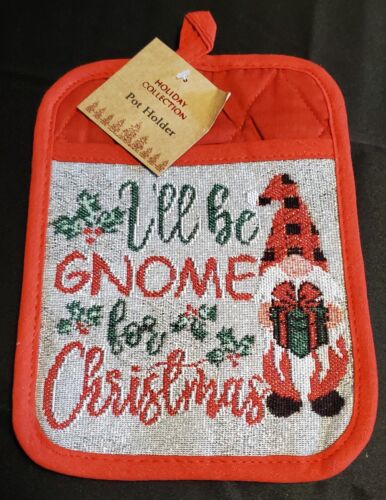 I'll Be GnomeChristmas Set of 4 Placemats OR Oven Mitt, Pot