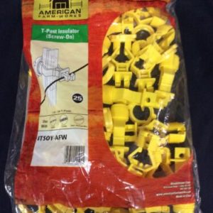 PETS Pack of 25 T-POST INSULATORS Screw On ITSOY-AFW