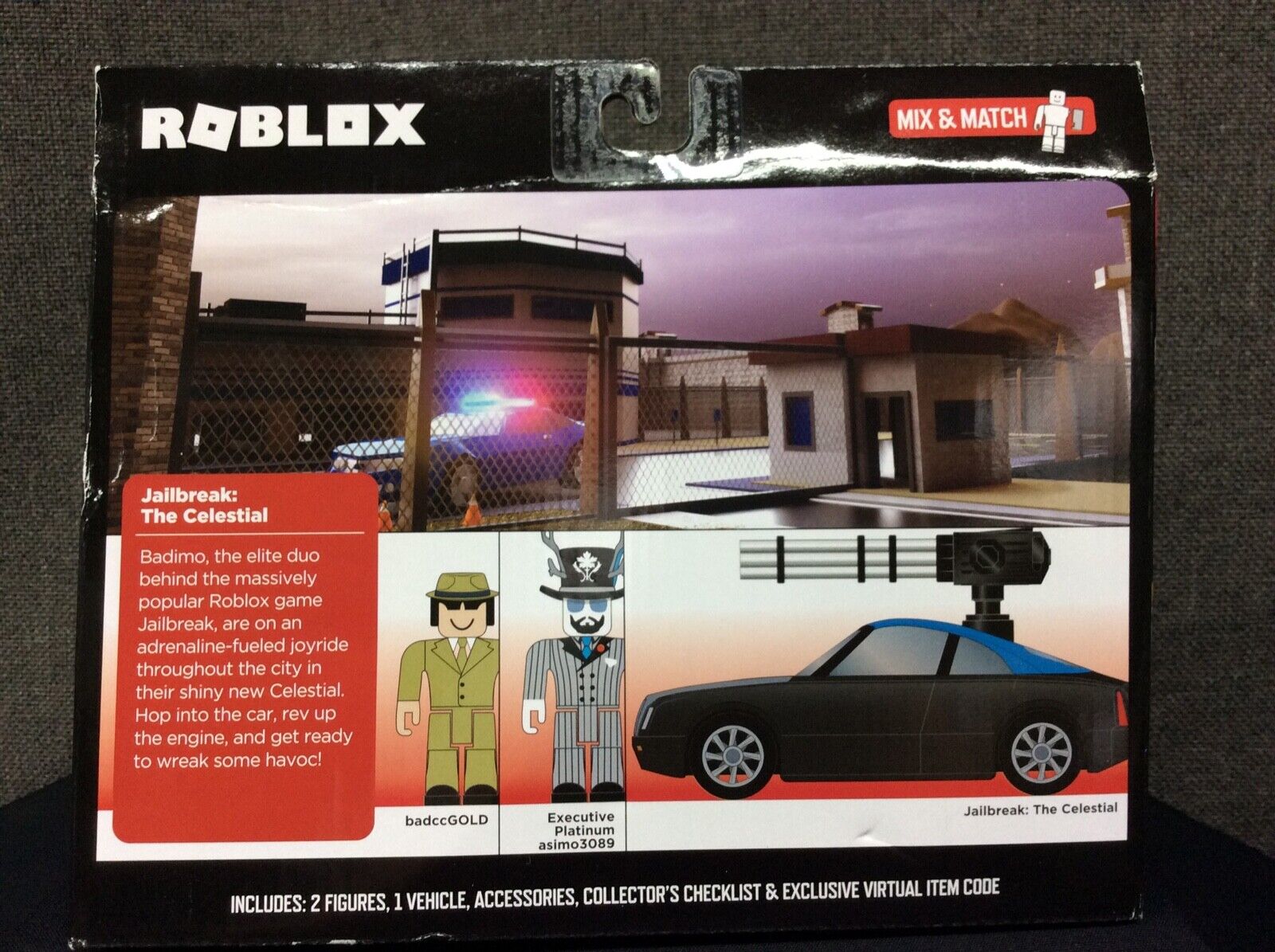 Badimo (Jailbreak) on X: Redeem a code from a #Jailbreak Inmate toy and  you'll automatically be awarded a unique BRICKSET spoiler and wheel  package, along with some free cash and rocket fuel! (@