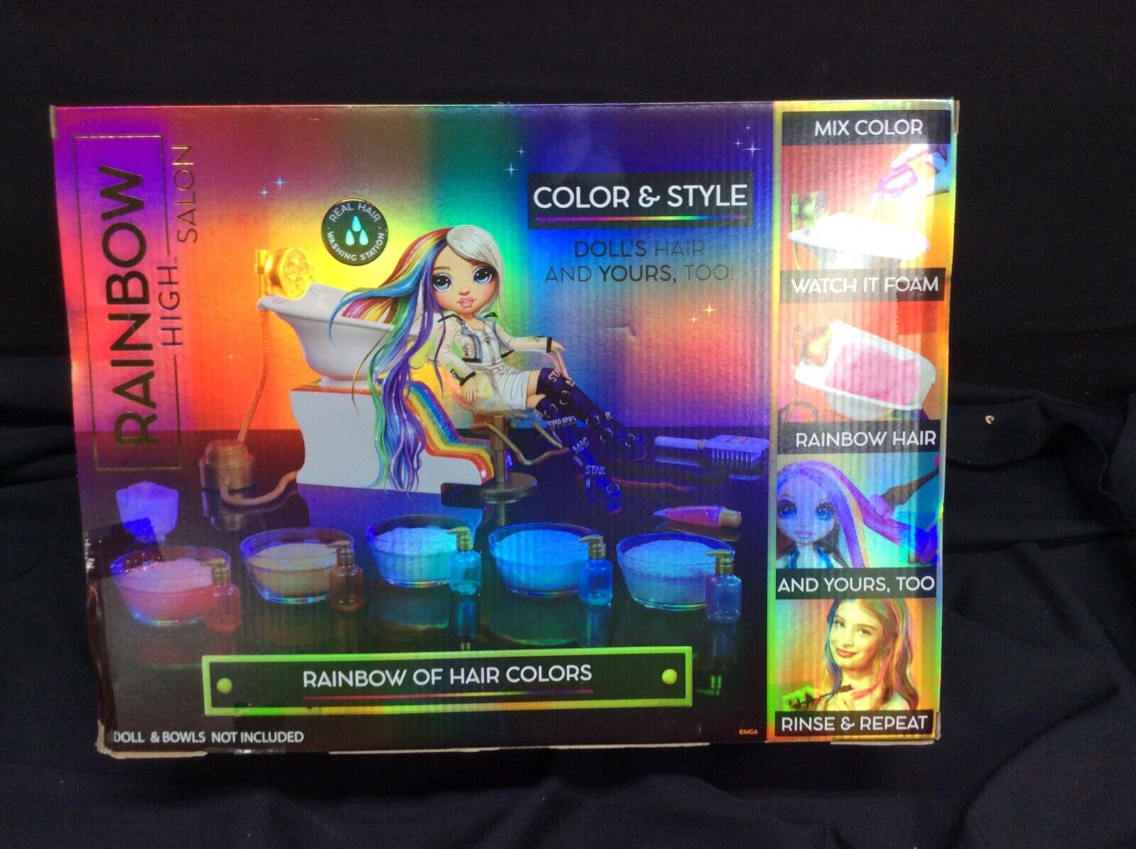 Rainbow High Salon Playset with Rainbow of DIY Washable Hair Color Foam -  New! - BND Treasure Chest
