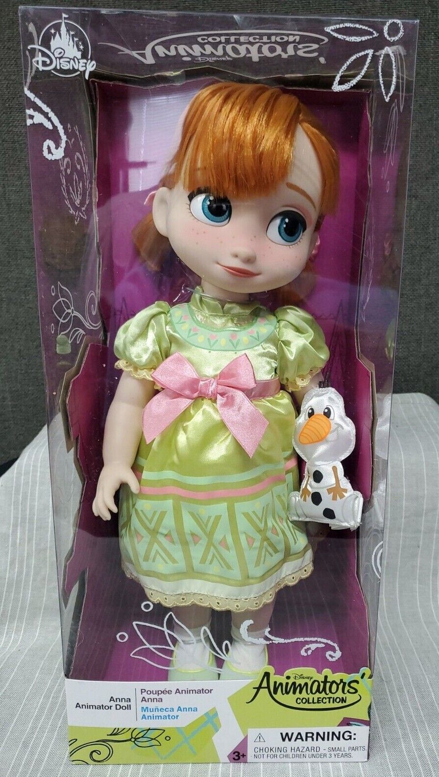 Disney Store Animators Collection Elsa Doll w/ Plush Olaf 16