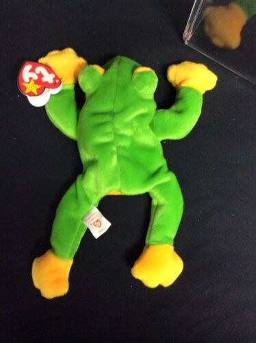 Smoochy 1997 Ty Beanie Babie Green and Yellow 8in Frog 3up Boys Girls 4039 for sale online 