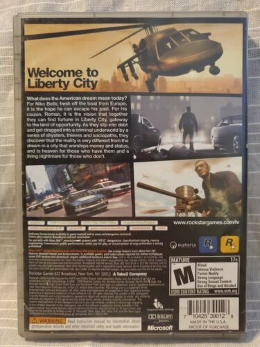 GTA Grand Theft Auto Liberty City Xbox 360 Video GAME Manual