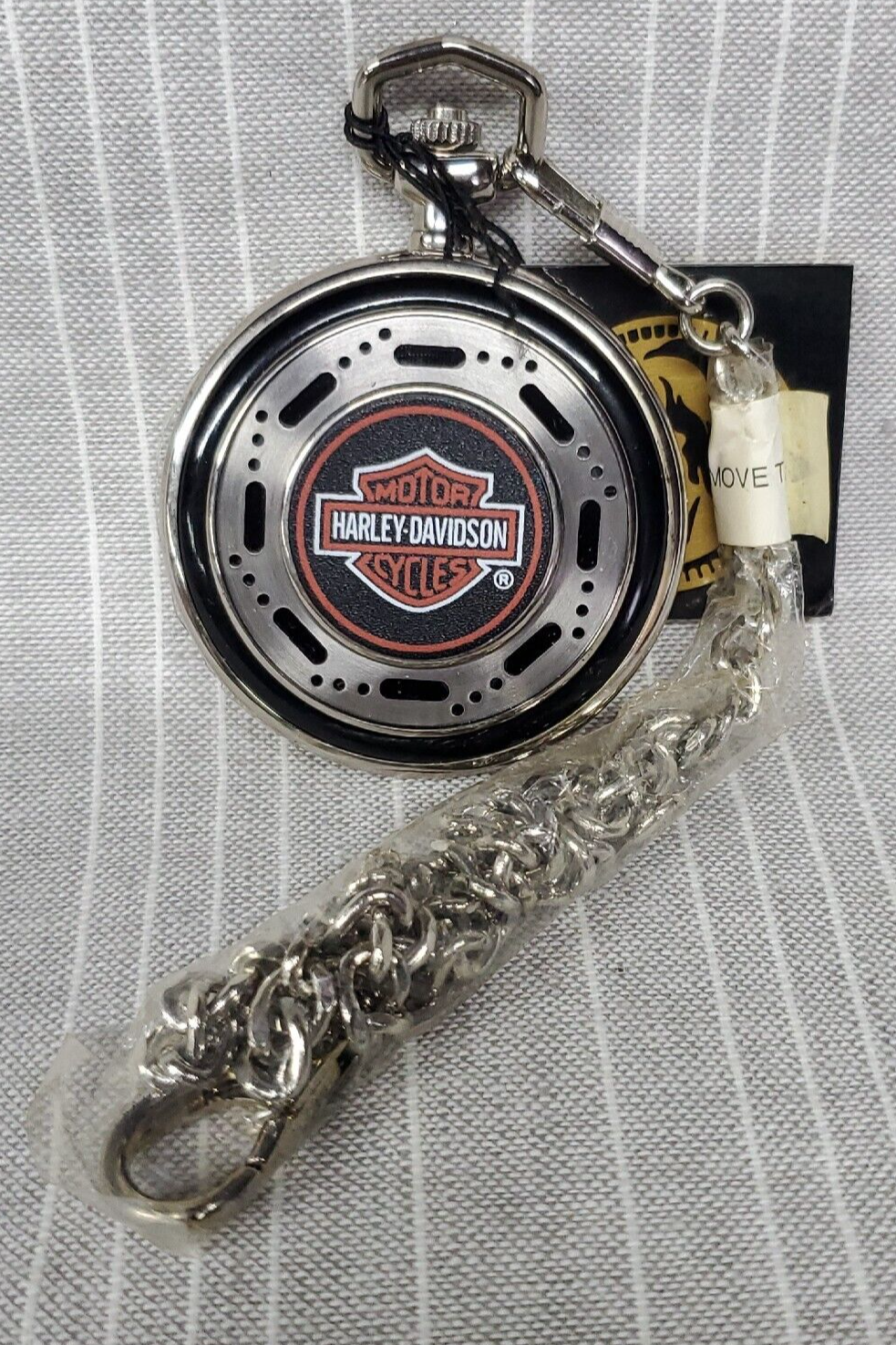 Harley Davidson Franklin Mint Heritage Softail Edition Pocket Watch Collector s BND Treasure Chest