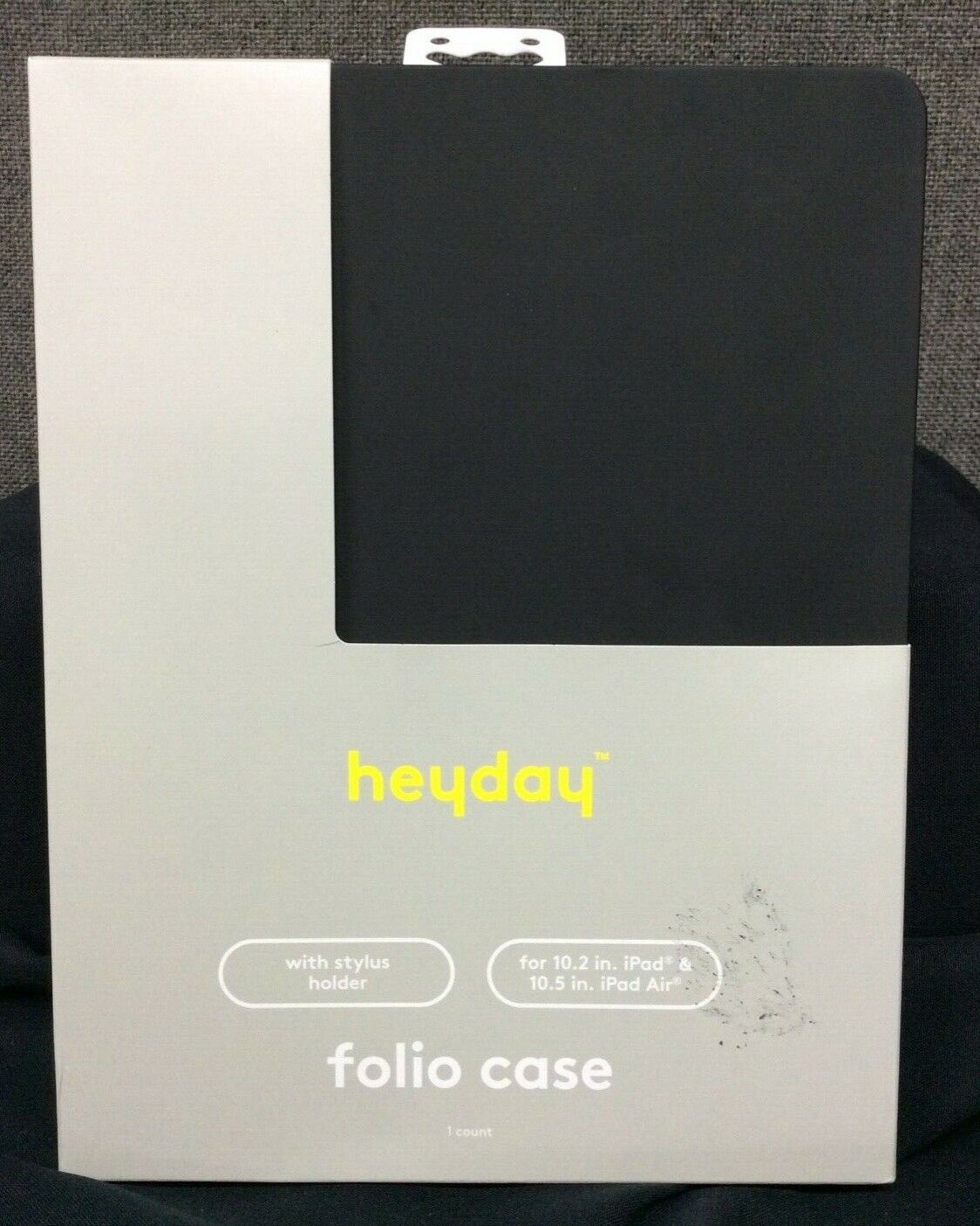 Heyday Folio Case for 10.2 in iPad & 10.5 in iPad Air w/stylus  holder~Black~New!
