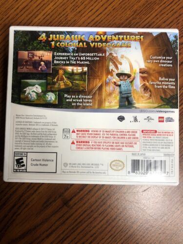 LEGO Jurassic World (Nintendo 3DS) & Treasure Manual - w/Case Game Chest BND