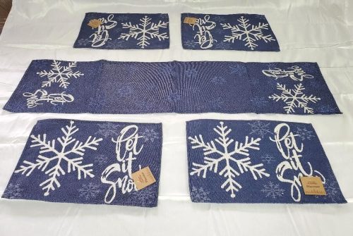 Let It Snow Tapestry~Table Runner, Placemats, OR Runner w/ 4 Placemats~ NEW - Image 11